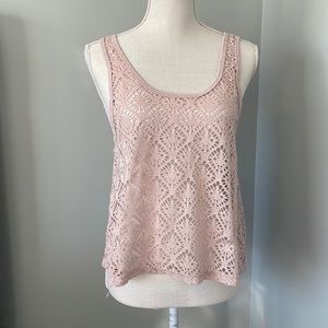Light pink mesh tank top